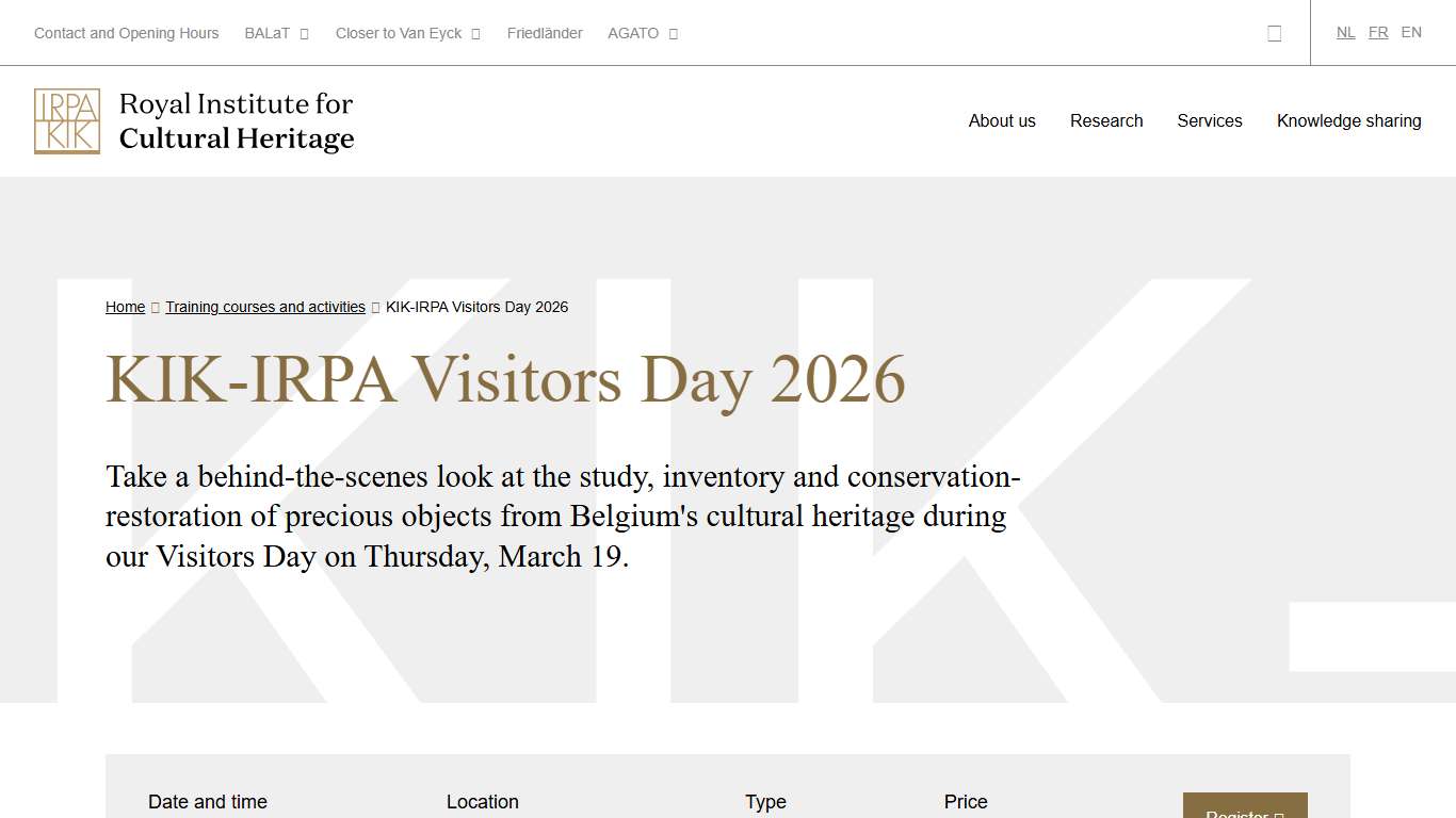 KIK-IRPA Visitors Day 2026 KIK-IRPA