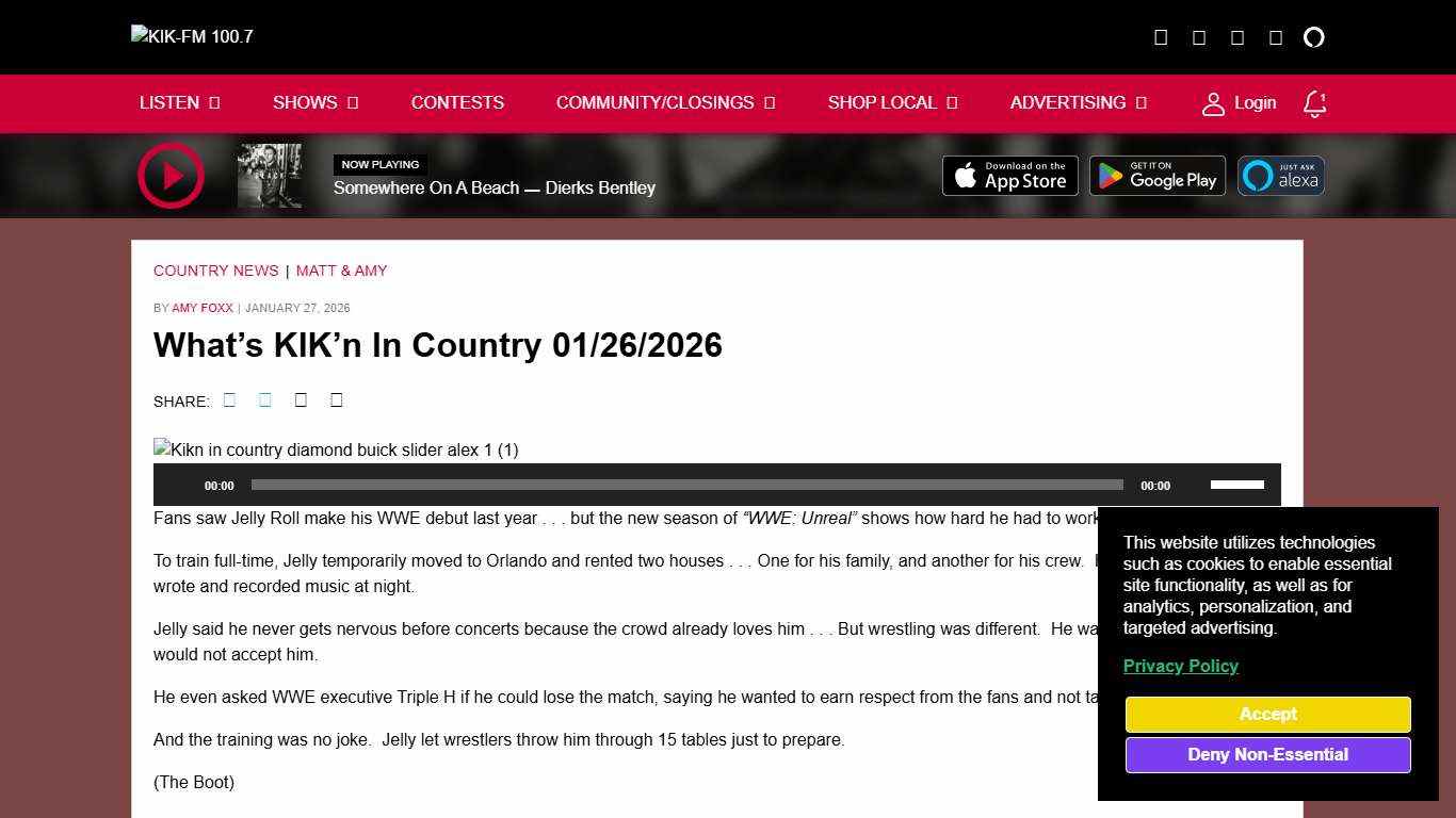 What’s KIK’n In Country 01/26/2026 – KIK-FM 100.7